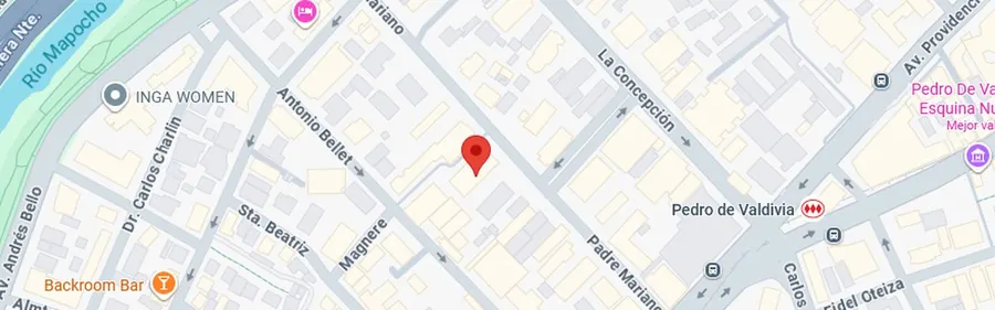 Mapa con la ubicación de la oficina en Padre Mariano 210, Providencia